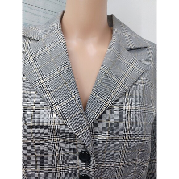 Giorgio Sant Angelo Womens Blazer Jacket Windowpane Gray Sz 12 - Picture 2 of 10